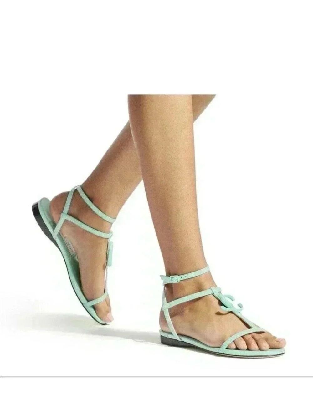 Jimmy Choo Women’s Mint Green Strappy Flat Sandals